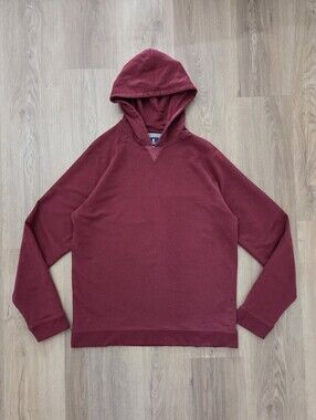 NWOT Johnnie-O Amos French Terry Hoodie Sweatshirt M Maroon Athleisure  Minimal